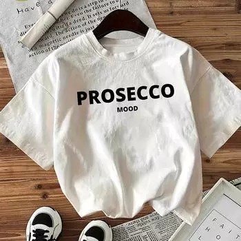 Женская футболка с принтом в виде букв, повседневный топ с круглым вырезом и короткими рукавами, 100% трикотаж, всесезонная футболка стандартной длины S белый