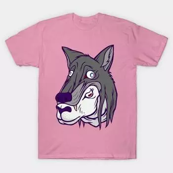 Женская футболка с принтом волка в стиле Харадзюку, кавайная футболка, летняя футболка с коротким рукавом, женская футболка, топ S