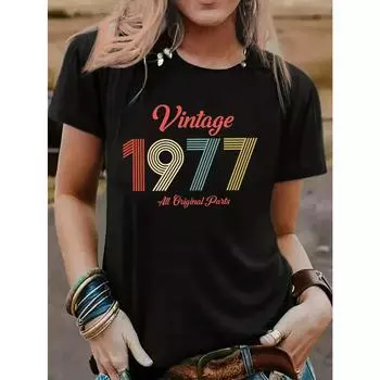 Женская футболка с принтом - Женская повседневная футболка с круглым вырезом и коротким рукавом Женская одежда XS