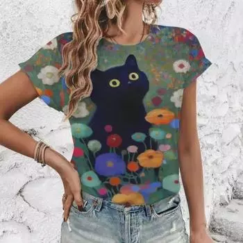 Женская футболка с рисунком розы и графическим принтом, V-образный вырез, базовые топы, футболка с коротким рукавом, XS-8XL/3D-печать S