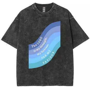 Женская футболка с синим нерегулярным графическим принтом, выстиранный деним, оверсайз, рукав до локтя, модный дизайн, простой высококачественный топ S