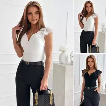 Женская футболка с V-образным вырезом, ажурной вышивкой, коротким рукавом, облегающие топы, однотонные топы, облегающий пуловер, уличная одежда XL белый