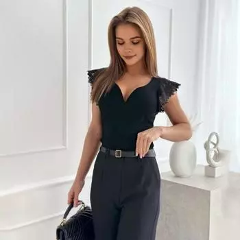 Женская футболка с v-образным вырезом и вышивкой, кружевные топы с короткими рукавами, однотонные облегающие пуловеры, топы, уличная одежда XL белый