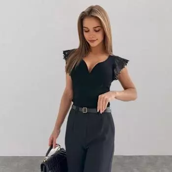 Женская футболка с v-образным вырезом, кружевные короткие цветные топы с тонкими рукавами, однотонные полые пуловеры с вышивкой, уличная одежда XL белый