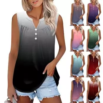 Женская футболка с v-образным вырезом, жилет, тонкая футболка, однотонная рубашка с принтом внизу, топы без рукавов L чёрный