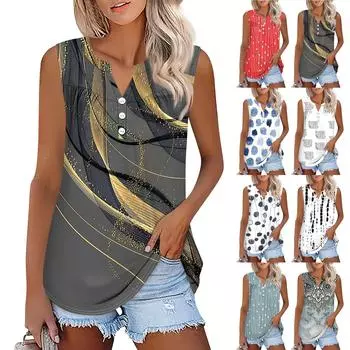 Женская футболка с v-образным вырезом, жилет, тонкая футболка, однотонная рубашка с принтом внизу, топы без рукавов L синий