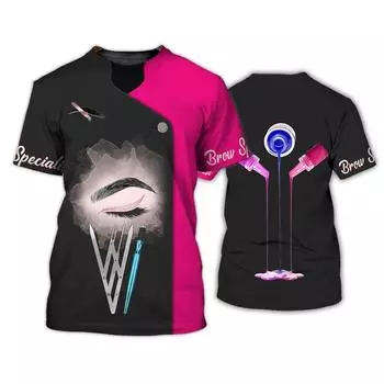 Женская футболка с визажистом, модная женская футболка с коротким рукавом, повседневная женская одежда, топы на заказ, уличная футболка 4XL