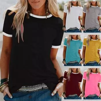 Женская футболка с забавным полосатым принтом, модный и минималистичный узор, летняя женская одежда для отдыха, уличная одежда XS серый