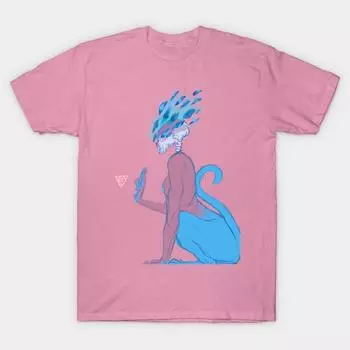 Женская футболка Сфинкс Принт Харадзюку Каваий Футболка Летняя С коротким рукавом Женская футболка Топ S