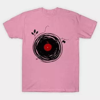 Женская футболка Спиннинг Винил Гранж Дизайн Футболка Харадзюку Принт Каваий Футболка Летняя Футболка с коротким рукавом Женская Футболка Топ S