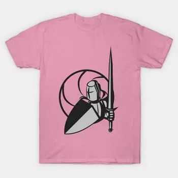 Женская футболка Средневековый рыцарь Принт Харадзюку Каваий Футболка Летняя с коротким рукавом Женская футболка Топ S