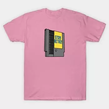 Женская футболка Stay Retro Cartridge Tee с принтом Харадзюку Кавайная футболка Летняя футболка с коротким рукавом Женская футболка Топ S розовый