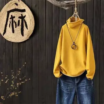 Женская футболка свободного кроя из бархата с воротником-стойкой осень-зима и двухсторонним немецким бархатом XXXXL чёрный