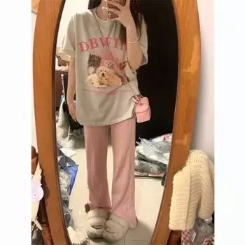 Женская футболка свободного кроя из хлопка в стиле ретро-шик с рисунком из мультфильма 2XL (131-155 lbs)