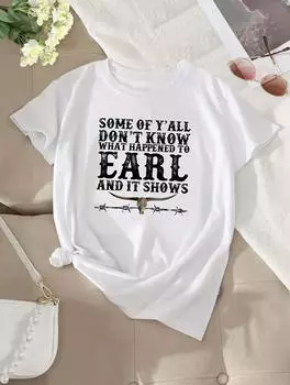 Женская футболка свободного кроя с круглым вырезом и короткими рукавами классического белого цвета S