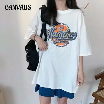 Женская футболка свободного размера плюс летние повседневные топы с короткими рукавами M чёрный