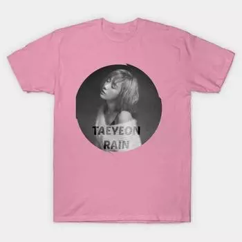 Женская футболка Taeyeon Rain с принтом Харадзюку Кавайная футболка Летняя футболка с коротким рукавом Женская футболка Топ S розовый