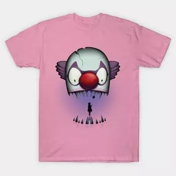 Женская футболка Укус клоуна Принт Харадзюку Кавайная футболка Летняя футболка с коротким рукавом Женская футболка Топ S