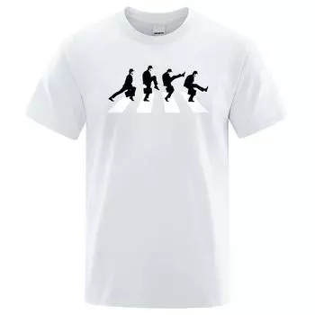 Женская футболка унисекс Монти Пайтон Министерство глупых походок футболка модная смешная с короткими рукавами хлопковая футболка большого размера индивидуальная футболка 4XL чёрный