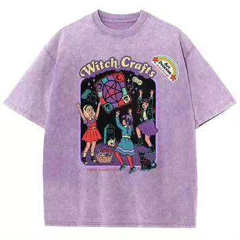 Женская футболка в американском ретро-стиле с принтом персонажей мультфильмов, круглым вырезом, свободная посадка, повседневный милый топ в форме сердца M