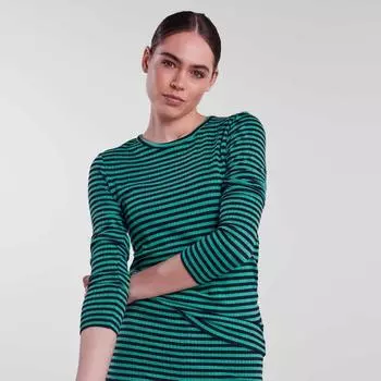 Женская футболка в полоску с круглым вырезом и длинными рукавами PIECES