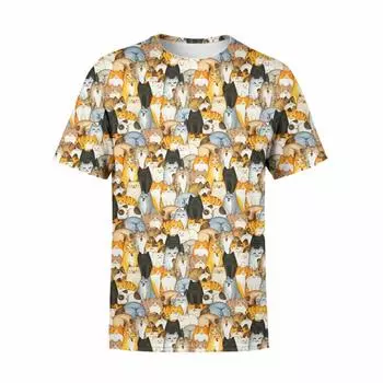 Женская футболка в стиле ретро с рисунком аниме-кота, женская одежда, летние футболки с коротким рукавом, уличная одежда в стиле Харадзюку, свободная блузка большого размера 2024 S