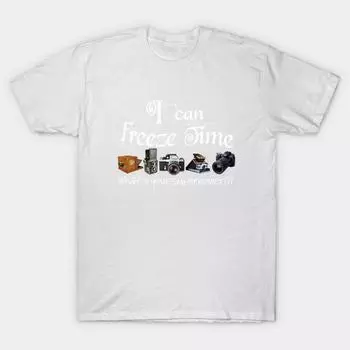 Женская футболка What s Your Super Power I Can Freeze Time Принт Харадзюку Кавайная футболка Летняя футболка с коротким рукавом Женская футболка Топ S