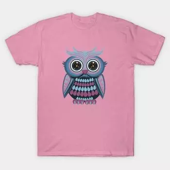 Женская футболка Звездный глаз Сова Синяя Фиолетовая Принт Харадзюку Каваий Футболка Летняя с коротким рукавом Женская футболка Топ S