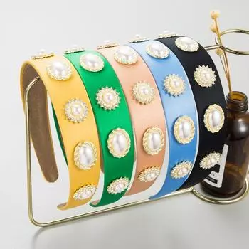 Женская гармония повязка для волос в стиле барокко, дворец, блестки, цветные стразы, ретро роскошная повязка для волос с широкими краями, хопп OneSize жёлтый