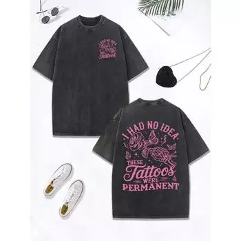 Женская хлопковая футболка оверсайз с принтом скелета, рук и цветов, выстиранная, с круглым вырезом, удобные топы, одежда S