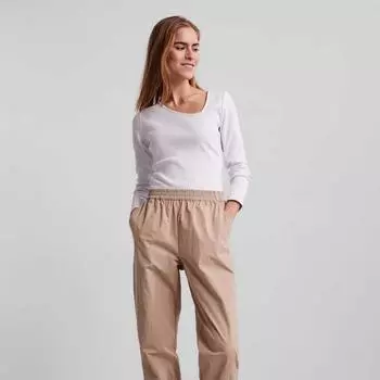 Женская хлопковая футболка с длинными рукавами и асимметричным воротником PIECES