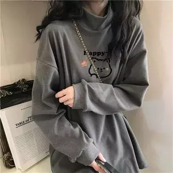 Женская хлопковая футболка с длинными рукавами, женская весенне-осенняя свободная рубашка для беременных, футболка большого размера, одежда для беременных, топы M белый