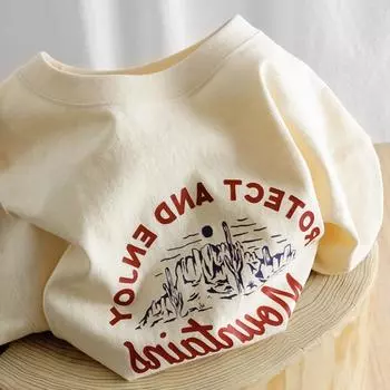 Женская хлопковая футболка с принтом, летний свободный топ с короткими рукавами больших размеров M белый