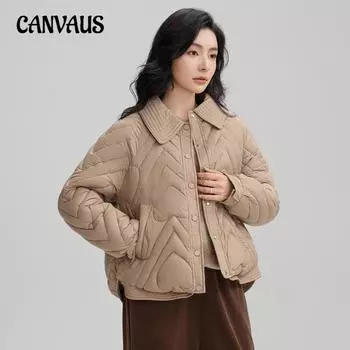 Женская хлопковая куртка больших размеров с коротким квадратным воротником, модная осенне-зимняя хлопковая куртка M чёрный