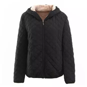 Женская хлопковая куртка с капюшоном, осенне-зимняя теплая однотонная стеганая стеганая куртка с длинными рукавами и карманом на молнии, повседневная свободная посадка, женское пальто, верхняя одежда S вино красного