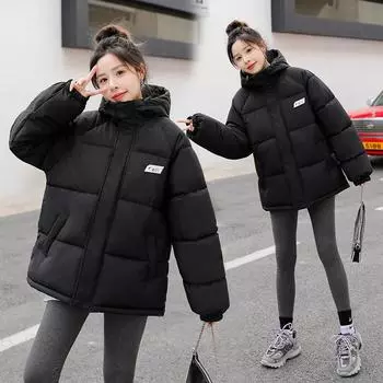 Женская хлопковая куртка с капюшоном, свободная, утолщенная, повседневная, зимняя M розовый