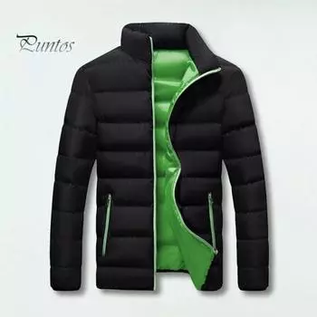 Женская хлопковая куртка с воротником-стойкой, длинным рукавом, утолщенное хлопковое пальто с застежкой-молнией, боковыми карманами, верхняя одежда, теплое пальто M синий/чёрный