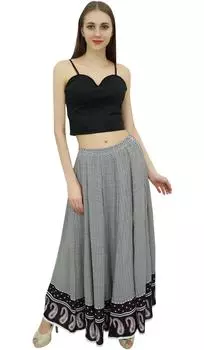 Женская хлопковая макси-юбка с эластичной резинкой на талии Bimba-L Large чёрный