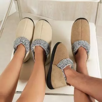 Женская хлопковая обувь 2024 года, новые плюшевые туфли для дома, противоскользящие, теплые, на толстой подошве, легкие, верхняя одежда, обувь из искусственной замши 36-37 чёрный