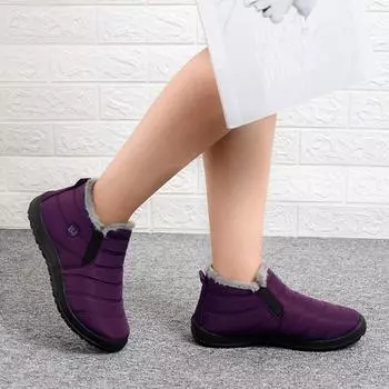Женская хлопковая обувь. Теплая хлопковая обувь. Водонепроницаемые хлопковые ботинки на мягкой подошве. 37 фиолетовый