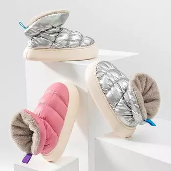 Женская хлопковая обувь, зимние модные меховые ботильоны, нескользящие теплые женские зимние ботинки с толстой плюшевой подошвой и массивной меховой подошвой 40