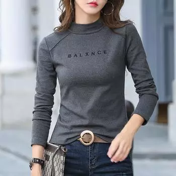 Женская хлопковая осенняя рубашка с длинным рукавом, весенние корейские женские топы, футболки, повседневные свободные лоскутные блузки больших размеров Za, женская блузка S чёрный