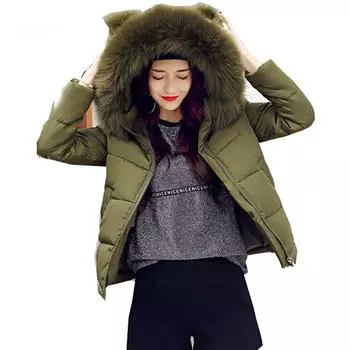 Женская хлопковая подкладка зимняя хлопковая тонкая с капюшоном хлопковая перьевая женская M белый