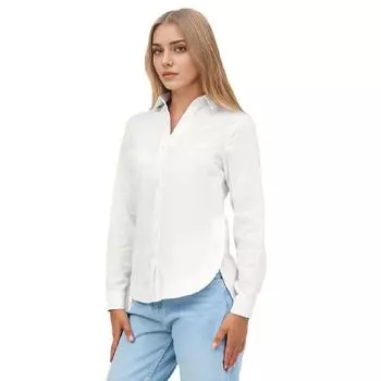 Женская хлопковая рубашка с длинными рукавами, элегантный приталенный крой S зелёный