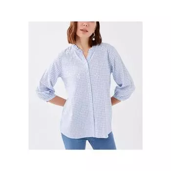 Женская хлопковая рубашка с вышивкой