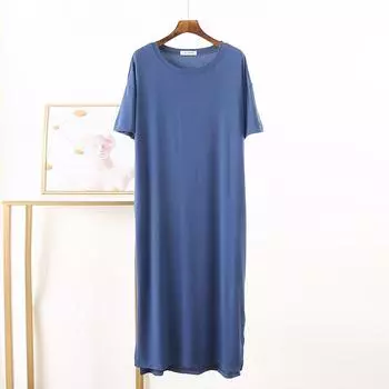 Женская хлопковая толстовка большого размера с коротким рукавом и открытым боковым платьем миди OneSize бежевый