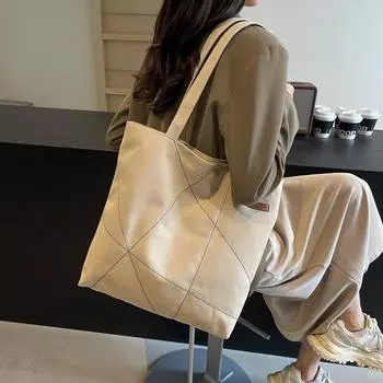 Женская холщовая простая большая вместимость новая водоизмещающая прочная устойчивая универсальная уникальная сумка на плечо