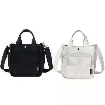 Женская холщовая шикарная сумка-хобо большой емкости, элегантная сумка с регулируемым ремешком, повседневная сумка-тоут с несколькими карманами для путешествий на открытом воздухе чёрный