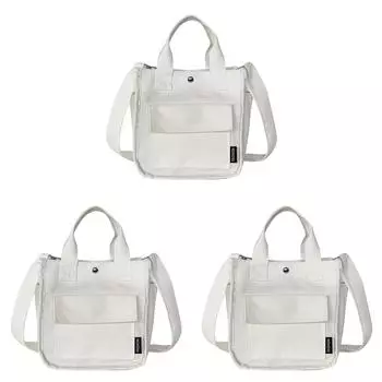 Женская холщовая сумка через плечо большой емкости для путешествий на открытом воздухе (белый)