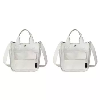 Женская холщовая сумка через плечо большой емкости для путешествий на открытом воздухе (белый)